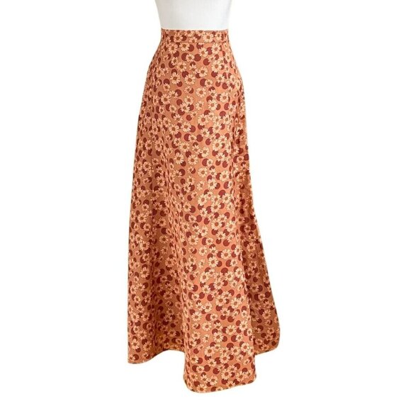 NWOT SANDRO PASCALINE DAISY POLKA DOTS FLARED MIDI SKIRT IN PINK - M (SANDRO 2) - Picture 3 of 10